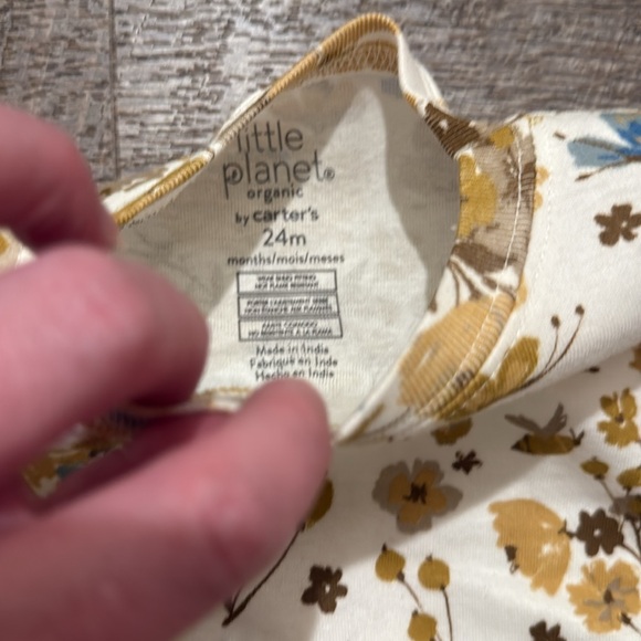 NWT Carters Little Planet 100% Organic Cotton Floral Long Sleeve PJ’s - Picture 5 of 10